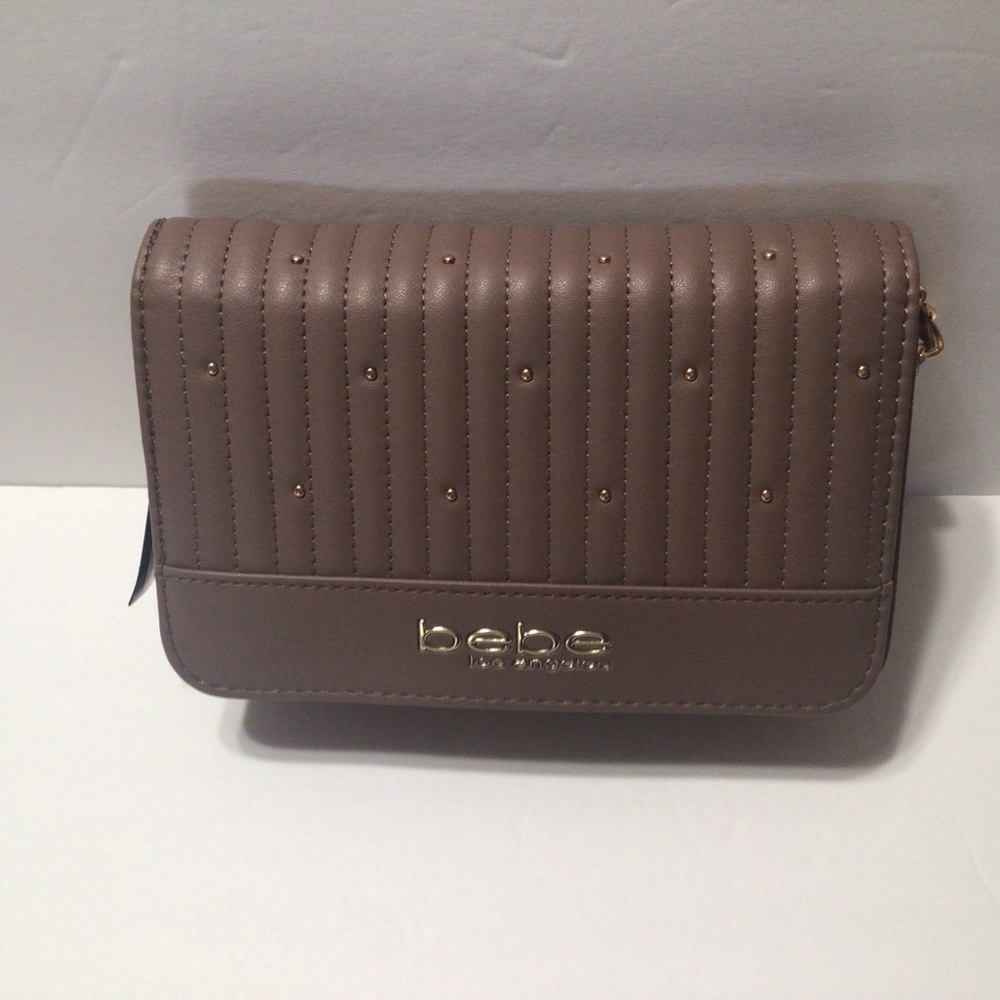 Bebe Brown Mini Flap Crossbody Bag
